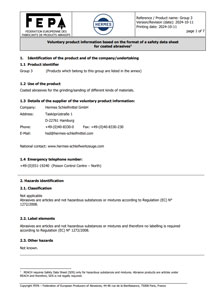 Cover photo Voluntary Product Information, Group 3