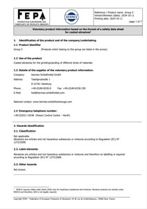 Cover photo Voluntary Product Information, Group 5